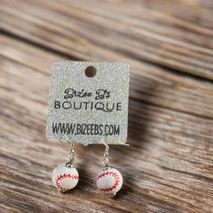 Round Baseball Earrings
