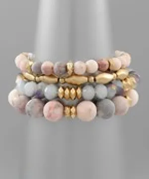 Stone & Metal Bead Bracelet