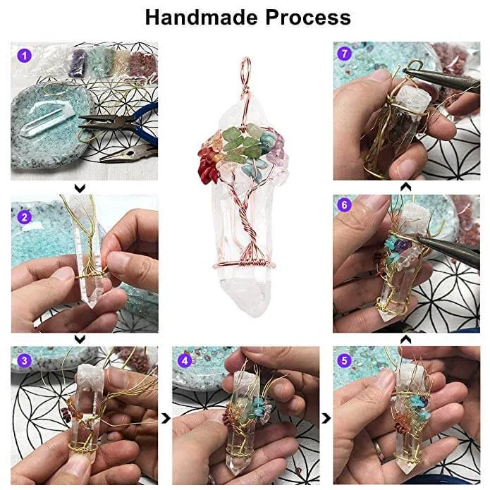 Tree of Life Crystal Handmade Pendant Necklace | Jovivi